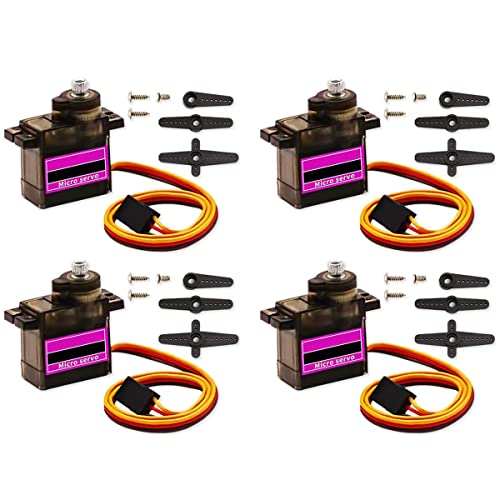 Greluma 4 STK 9G Mikro Servomotor, Metallgetriebemotor Kit für RC Auto Roboter Hubschrauber, Mini Servos für Arduino Projekt Greluma 4 STK 9G Mikro Servomotor, Metallgetriebemotor Kit für RC Auto Roboter Hubschrauber, Mini Servos für Arduino Projekt von Greluma