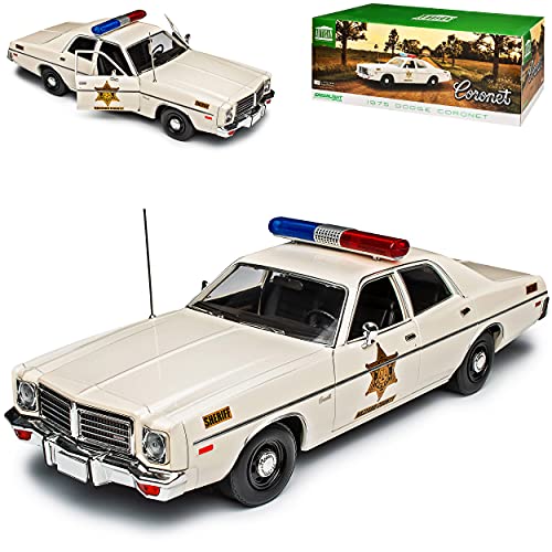 Dodge Coronet County Sheriff Hazzard Polizei Police 1975 1/18 Greenlight Modell Auto von Grenlight