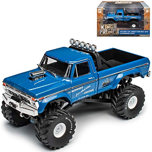 Ford F-250 Midwest Four Wheel Drive Monster Truck Pick-Up Blau USA 1/43 Greenlight Modell Auto von Grenlight