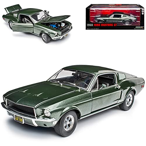 Ford Mustang Shelby GT500 1968 I 2. Generation Coupe Grün Design Bullitt Steve McQueen 1/18 Greenlight Modell Auto mit individiuellem Wunschkennzeichen von Grenlight