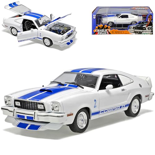 Grenlight Ford Mustang II Cobra II 1976 Coupe Weiss mit Blau Charlies Angels Jill Monroe s 1/18 Greenlight Modell Auto von Grenlight
