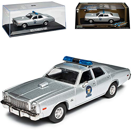 Plymouth Fury Smokey and The Bandit Arkansas Sheriff Silber Police Polizei 1975 1/43 Greenlight Modell Auto von Grenlight