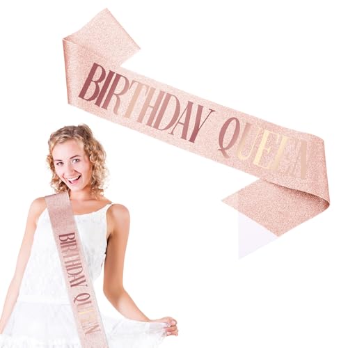 1 Stück Birthday Queen Geburtstags Schärpe Happy Birthday Queen Geburtstag Schärpe,Birthday Girl Sash,Roségold Satin Geburtstag Schärpe,Birthday Queen Banner für Geburtstag Party Dekoration Zubehör 1 Stück Birthday Queen Geburtstags Schärpe Happy Birthday Queen Geburtstag Schärpe,Birthday Girl Sash,Roségold Satin Geburtstag Schärpe,Birthday Queen Banner für Geburtstag Party Dekoration Zubehör von Grevosea