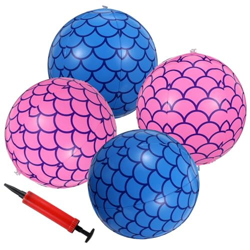 4 Stück Wasserball Kinder Aufblasbare Wasserbälle 16 Zoll Pvc Schwimmball Aufblasbarer Wasserball Strandbälle Groß Wasserbälle Aufblasbar Schwimmbad Pool Strand Spielzeug Ball für Sommer Partys von Grevosea