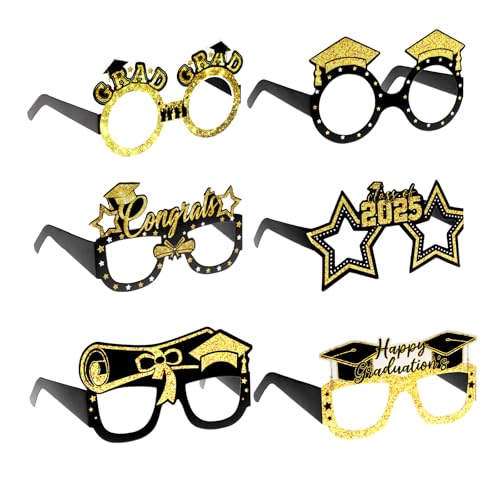 6 Stück Glitzer 2025 Graduation Abschluss Brillen Papier Geburtstag Partybrillen Abschlussfeier Brille Graduation Deko Prüfung Bestanden Partybrillen für Jungen Mädchen Party Photo Booth Requisiten 6 Stück Glitzer 2025 Graduation Abschluss Brillen Papier Geburtstag Partybrillen Abschlussfeier Brille Graduation Deko Prüfung Bestanden Partybrillen für Jungen Mädchen Party Photo Booth Requisiten von Grevosea
