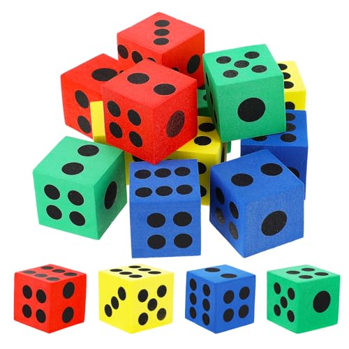 Grevosea 12 Stück Foam Dice Flüsterwürfel Spielzeug Würfel Bunte Würfel für Kinder Kindergarten,Vorschule, Schule, Schaumstoffwürfel, Mehrfarbig Grevosea 12 Stück Foam Dice Flüsterwürfel Spielzeug Würfel Bunte Würfel für Kinder Kindergarten,Vorschule, Schule, Schaumstoffwürfel, Mehrfarbig von Grevosea
