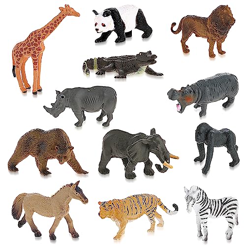 12 Stück Tiere Figuren Tiere Spielzeug Zoo Spielzeug Mini Bauernhof Tierfiguren Spielzeug Modelle für Nutztiere,Bauernhof Figuren,Animal Figures Safari für Ostereier Geburtstag Tier Themed Party von Grevosea