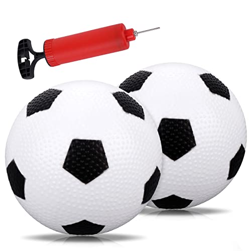 Grevosea 2 Pack Kinder Fußball Ball Kleiner Sportball Mini Soft Kleinkind Fußball 14cm Mini-fußball mit Luftpumpe Kleiner Fußball Kinder-Ball Spielbälle für Kinder das Training Drinnen Draußen von Grevosea