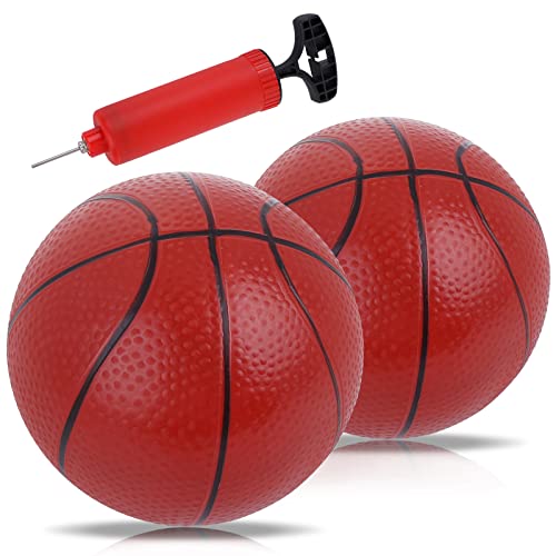 Grevosea 2 Stück Kleiner Ball Mini-Basketbälle Kinder Kleiner Basketball Aufblasbare Miniatur-Basketball Hochwertiger Basketball mit Pumpe & Nadel Enthalten für Indoor Outdoor Pool Party-5,5 Zoll von Grevosea