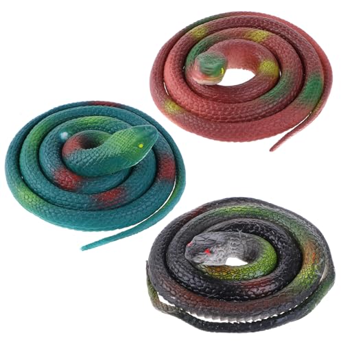 Grevosea 3 Stück Gummischlange künstliche Schlangen gummischlange schlangen Schlange Spielzeug für Garten, Streich, Requisite, Vögel erschrecken, Halloween, Partygeschenke Grevosea 3 Stück Gummischlange künstliche Schlangen gummischlange schlangen Schlange Spielzeug für Garten, Streich, Requisite, Vögel erschrecken, Halloween, Partygeschenke von Grevosea