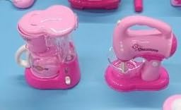 Greyghost Kids Kitchen Appliance Playset Toddles Play Kitchen Sets with Coffee Maker Toaster Mixer Blender Toy, Pretend Play Toys with Light & Sound, Mini Cooking Toy for Dollhouse Furniture Gifts von Greyghost