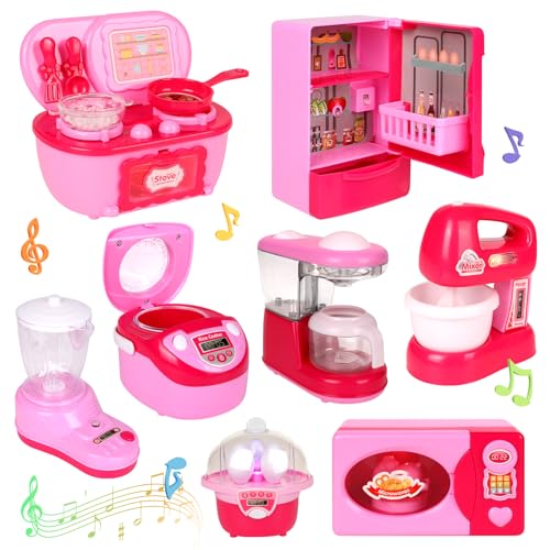 Miniature Dollhouse Furniture with Toys Coffee Fridge Blender Machine, Toddles Kitchen Appliance Set for Dollhouse Accessories, Kitchen Playset for Children Birthdays von Greyghost