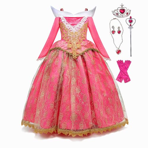 Gridamea Mädchen Dornröschen Kostüm Kinder Aurora Kostüm Kinder Mädchen Weihnachtskarneval Geburtstagsparty Kleidung für 3-8-Jährige Mädchen Gridamea Mädchen Dornröschen Kostüm Kinder Aurora Kostüm Kinder Mädchen Weihnachtskarneval Geburtstagsparty Kleidung für 3-8-Jährige Mädchen von Gridamea