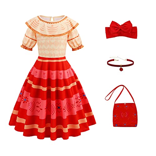 Gridamea Mirabel Kleid für Mädchen, Isabela Kostüm für Kleinkinder, Fantastisches Prinzessinnenkleid mit Tasche, Ohrringen, Brille, Outfit für Hochzeit/Party/Geburtstag/Halloween/Cosplay Gridamea Mirabel Kleid für Mädchen, Isabela Kostüm für Kleinkinder, Fantastisches Prinzessinnenkleid mit Tasche, Ohrringen, Brille, Outfit für Hochzeit/Party/Geburtstag/Halloween/Cosplay von Gridamea