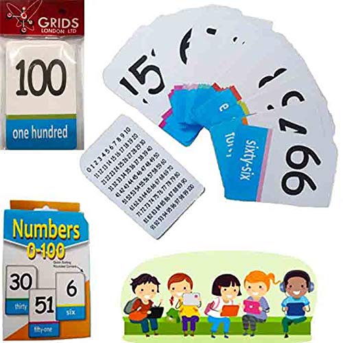 Lernkarten, Zahlen, pädagogisch, Kinder, frühes Lernen, Spielen, Schule, Aktivitätsset, Karten 1–100 Zahlen von Grids London Ltd