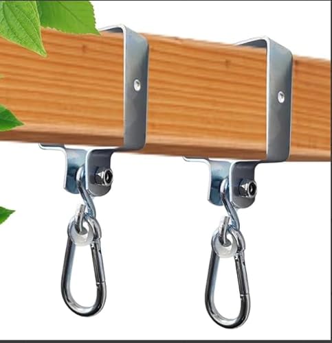 Grillix 2 Stück Haken für Holzschaukeln, mit Nylonlager und Karabinerverschluss, Platz 9 x 9 cm, Verschleißfestigkeit, geringe Geräuschentwicklung, geeignet für verschiedene Schaukeln, Hängematten und Grillix 2 Stück Haken für Holzschaukeln, mit Nylonlager und Karabinerverschluss, Platz 9 x 9 cm, Verschleißfestigkeit, geringe Geräuschentwicklung, geeignet für verschiedene Schaukeln, Hängematten und von Grillix