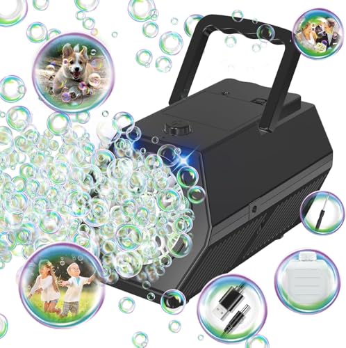 Grillix Automatische Blasen-Maschine, Tragbares Blasenspielzeug, 10000+ Bubble pro Minute, für Partys im Freien, Hochzeit, Schwarz Grillix Automatische Blasen-Maschine, Tragbares Blasenspielzeug, 10000+ Bubble pro Minute, für Partys im Freien, Hochzeit, Schwarz von Grillix