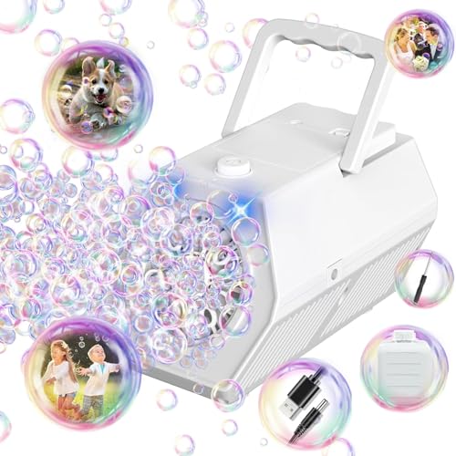Grillix Automatische Blasen-Maschine, Tragbares Blasenspielzeug, 10000+ Bubble pro Minute, für Partys im Freien Hochzeit (Weiß) von Grillix