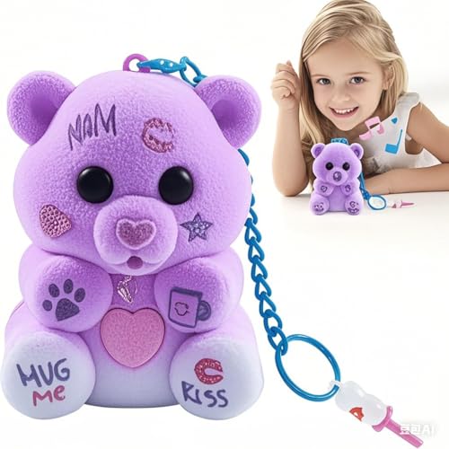 Grillix Purple Doll Keychain Schlüsselanhänger Japanische Puppe, Elefant Welpe Anhänger und Taschenanhänger Plüsch Form, Rosa, bambola portachiavi Grillix Purple Doll Keychain Schlüsselanhänger Japanische Puppe, Elefant Welpe Anhänger und Taschenanhänger Plüsch Form, Rosa, bambola portachiavi von Grillix