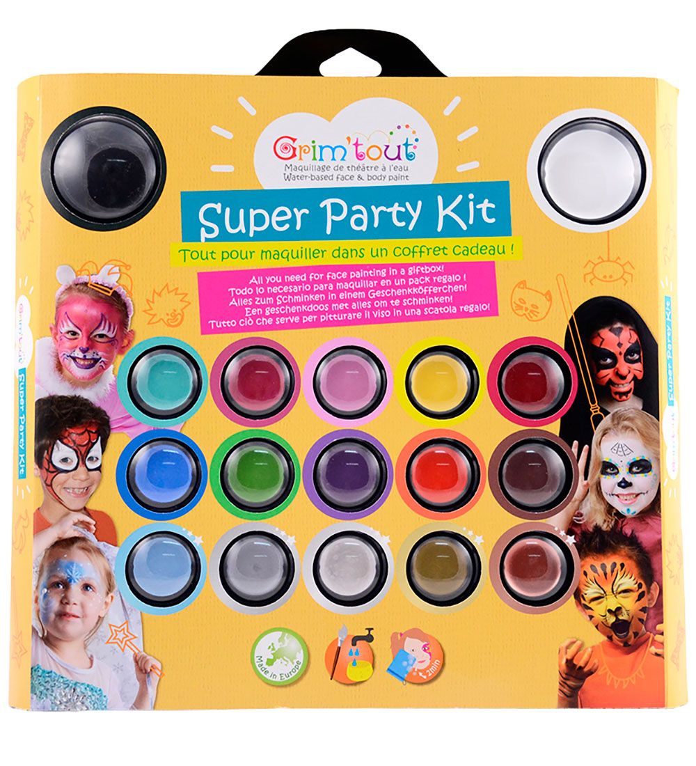 Grim Tout Kinderschminke - 17 Farben - Super Party Kit - Grim Tout - One Size - Schminke von Grim Tout