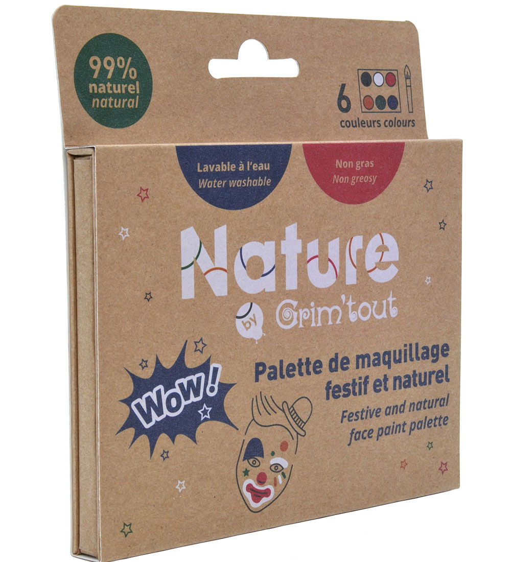 Grim Tout Kinderschminke - 6 Farben m. Pinsel - Wow - Grim Tout - One Size - Schminke von Grim Tout