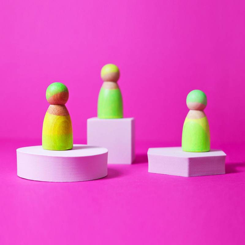 Grimm&#039;s Neonfreunde - 3 Holzfiguren - Grün von Grimm&#039;s