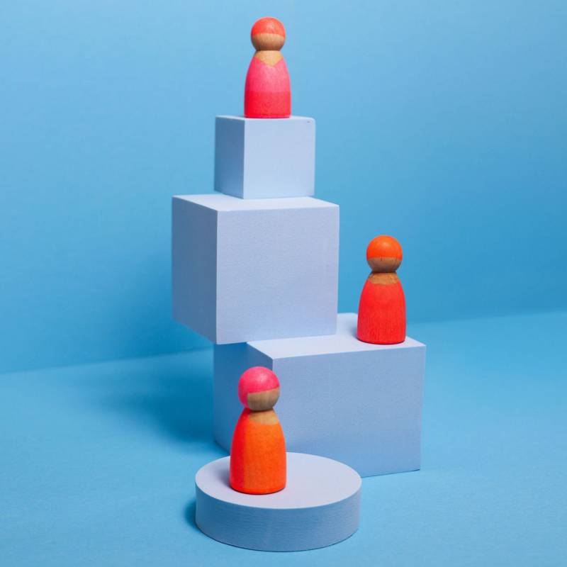 Grimm's Neonfreunde - 3 Holzfiguren - Pink von Grimm's