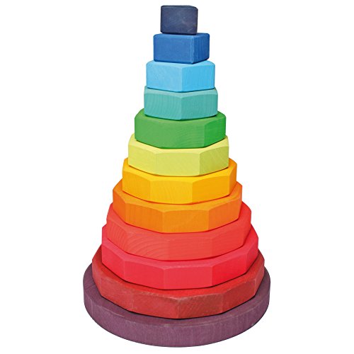 Grimm's Spiel und Holz Design 11012 Geometrischer Scheibenturm groß aus Holz und bunt von Grimms Spiel und Holz Design