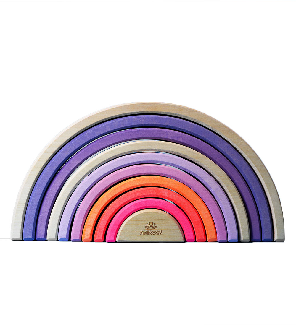 Grimms Holzspielzeug - Regenbogen - 10 Teile - Neon Pink - Grimms - One Size - Bauklötze von Grimms