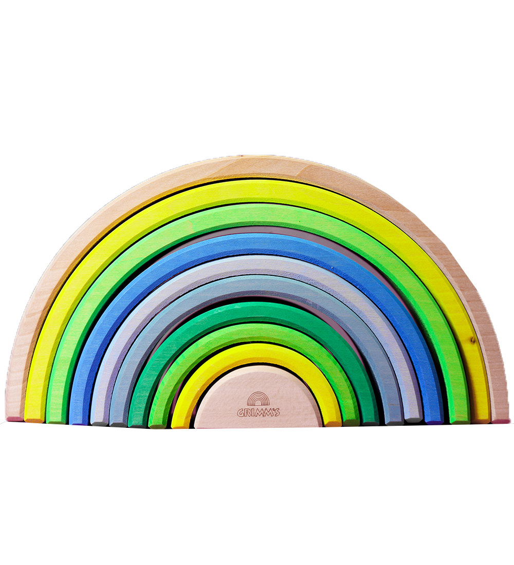 Grimms Holzspielzeug - Regenbogen - 10 Teile - Neongrün - Grimms - One Size - Bauklötze von Grimms