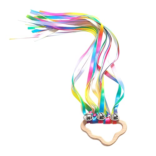Griwiuiowe Musik Instrument für Kinder Glocke Baby Ribbon Ring Neugeborene AufwäRts Entwicklung Farbe Erkennung Sensorisches Spielzeug von Griwiuiowe