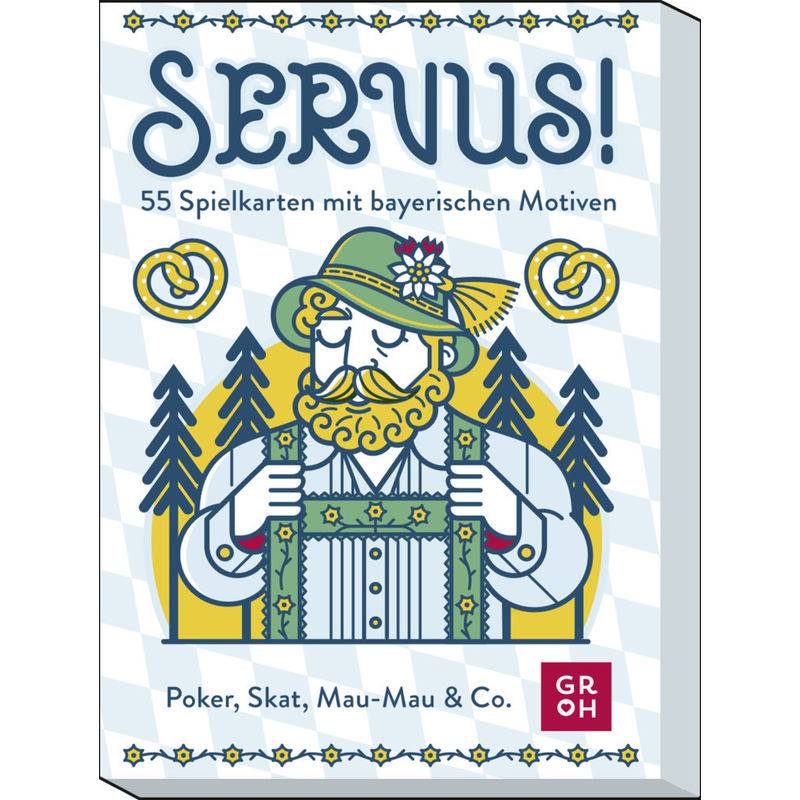 Servus! 55 Spielkarten mit bayerischen Motiven von Groh Verlag