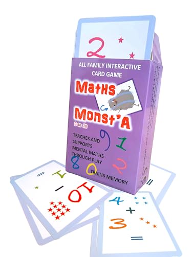 Growing Bright Games – Mathe Monster – Familienkartenspiel – Reisespiel – Mathe-Spiele für Kinder ab 5-12+ Jahren – Einfaches Lernspiel - auf Deutsch von Growing Bright Games