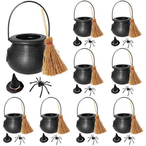 9 Sets Halloween -Miniaturen, Kleiner Plastik -Mini -Kessel, Hexenhut, Hexenbesen und Spinnen für Halloween Dollhouse Accessoires Tischdekoration Miniaturen 9 Sets Halloween -Miniaturen, Kleiner Plastik -Mini -Kessel, Hexenhut, Hexenbesen und Spinnen für Halloween Dollhouse Accessoires Tischdekoration Miniaturen von Grtheenumb