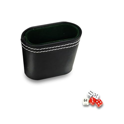DICE Cup, 2, 8X1.4 '' Doppelschicht ruhiger Leder Würfelbecher, tragbares Stapeln für Bar KTV Poker Liars Party Gamescup von Grtheenumb