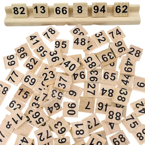 Grtheenumb 100pcs Numberblöcke 1x1 Zoll Clear Printed Black Number Block, Bildungsmontessori -Holzzahlen für Kinderbrettspiel, Rechtschreibspiel, Spielzeug, Geschenkblocks von Grtheenumb