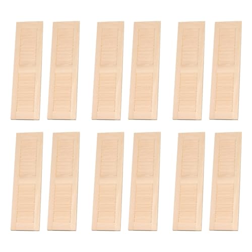 Grtheenumb 12pcs Dollhouse -Fensterläden Klassiker hölzerne Mini 1 12 Skala Dollhouse Möbel 4, 5x1.3x0, 2 Zoll Fenster Funny DIY Dolls House Möbel für Kinder Geschenkwindows von Grtheenumb