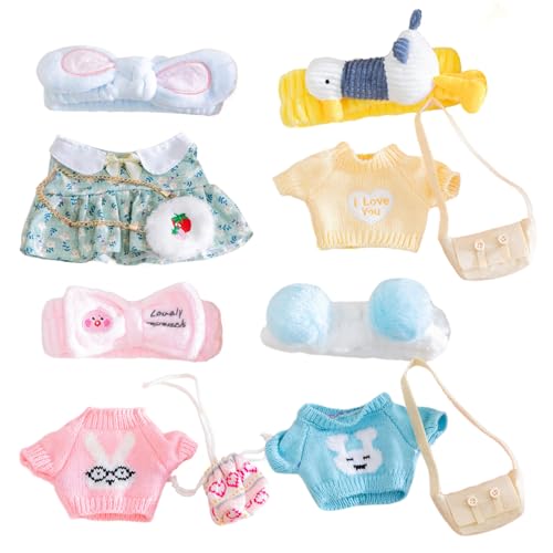 Grtheenumb 4 Set ausgestopfte Tierkleidung, 12 Plüsch Duck Kawaii Babypuppenkleidung Set mit Stirnband und Tasche farbenfrohe DIY -Entenpuppe für Mädchen Jungen Stofftier Grtheenumb 4 Set ausgestopfte Tierkleidung, 12 Plüsch Duck Kawaii Babypuppenkleidung Set mit Stirnband und Tasche farbenfrohe DIY -Entenpuppe für Mädchen Jungen Stofftier von Grtheenumb
