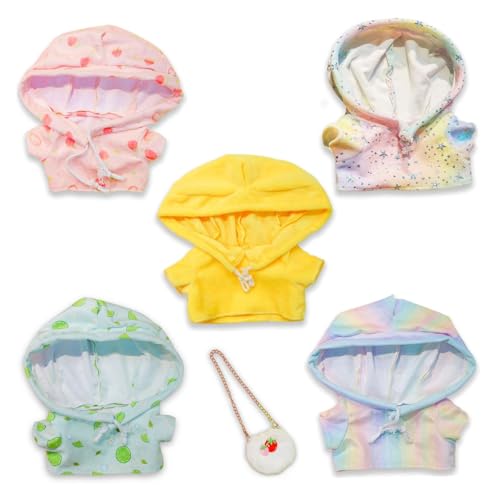 Grtheenumb Ausgestopfte Tierkleidung, 5pcs Kawaii Duck -Kleidung und 1 -pc -Erdbeerbeutel, Ersatz für ausgestopfte Animalanimal wiederverwendbar von Grtheenumb