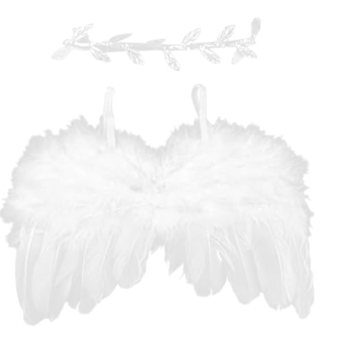 Grtheenumb Baby Angel Neugeborenen Angel Anzug mit Stirnbandkindfoto Requisiten weiß von Grtheenumb
