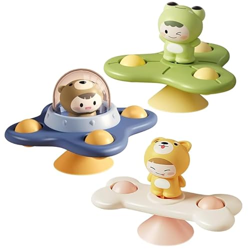 Grtheenumb Baby Spinner mit Saugbechern, 3pcs Spinnerspielzeug für Babys 3 Monate+, lustige Cartoontiere Baby für Zuhause Grtheenumb Baby Spinner mit Saugbechern, 3pcs Spinnerspielzeug für Babys 3 Monate+, lustige Cartoontiere Baby für Zuhause von Grtheenumb