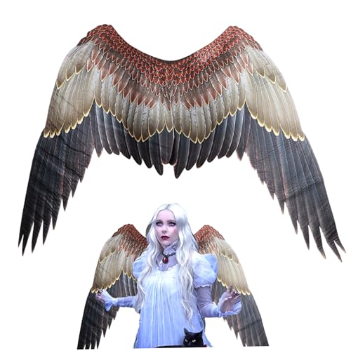 Grtheenumb Black Wing, Angel Wing 41x29.5 Zoll Halloween Engel Kostüm Nicht gewebter Stoff Cosplay für Erwachsene mit verstellbaren Gurten für Home Halloween Cosplay Dress up Carnival Eagle Style von Grtheenumb