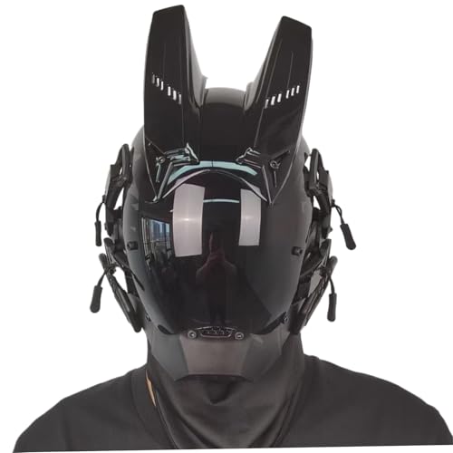 Grtheenumb Cybermaske, Cybermaske mit Horn futuristisch für Männer PC Dekorative Punk mit Gesichtshelm für Home Cosplay Party Halloween Music Festival Grtheenumb Cybermaske, Cybermaske mit Horn futuristisch für Männer PC Dekorative Punk mit Gesichtshelm für Home Cosplay Party Halloween Music Festival von Grtheenumb