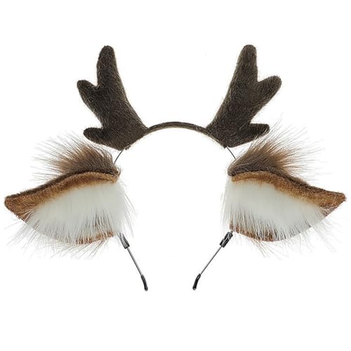 Grtheenumb Geweihstirnband, Rentiergeweih Stirnband, flauschige Hirschohren Stirnband niedliche Tierkopfbewegung Weihnachtsgeweih Hair Hoop Hirsche Kostümzubehör für Weihnachtsfeier, Antler Stirnband Grtheenumb Geweihstirnband, Rentiergeweih Stirnband, flauschige Hirschohren Stirnband niedliche Tierkopfbewegung Weihnachtsgeweih Hair Hoop Hirsche Kostümzubehör für Weihnachtsfeier, Antler Stirnband von Grtheenumb