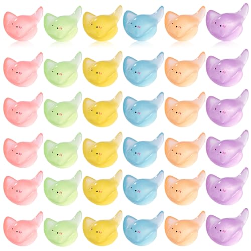 Grtheenumb Harztiere, 36pcs Mini -Harz -Tiere, leuchten im dunklen Manta -Mini -Figuren für Miniature für Kinder Erwachsene von Grtheenumb