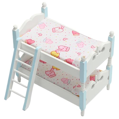 Grtheenumb Miniaturpuppenhausmöbel, 1 12 -Skala -Holzpuppenbett mit Leiter, DIY Decor Doll House Bett für Miniaturpuppenhauszubehör, Bloedollhouse Grtheenumb Miniaturpuppenhausmöbel, 1 12 -Skala -Holzpuppenbett mit Leiter, DIY Decor Doll House Bett für Miniaturpuppenhauszubehör, Bloedollhouse von Grtheenumb