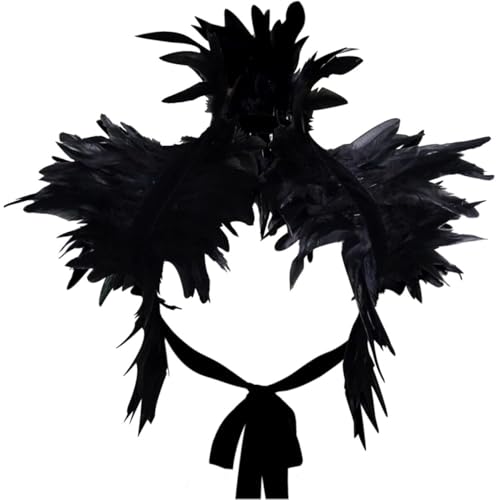 Grtheenumb Realistisches Cape, gotisch natürlicher Cape Shawl Achselzuckenkragen für Halloween -Cosplay -Party Grtheenumb Realistisches Cape, gotisch natürlicher Cape Shawl Achselzuckenkragen für Halloween -Cosplay -Party von Grtheenumb