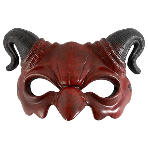 Grtheenumb Teufelsmaske, Halloween Dämon Maske Halbgesicht Teufel Scary Ghost Monster Cosplay Kostüm für Halloween Party Make -up von Grtheenumb