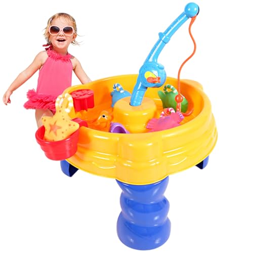 Grtheenumb Wasserspieltisch, 13pcs/Fester Wassertisch, Abnehmbarer tragbarer Sand umfasst Fischereistel und Spielzeug für Jungen Mädchen Grtheenumb Wasserspieltisch, 13pcs/Fester Wassertisch, Abnehmbarer tragbarer Sand umfasst Fischereistel und Spielzeug für Jungen Mädchen von Grtheenumb