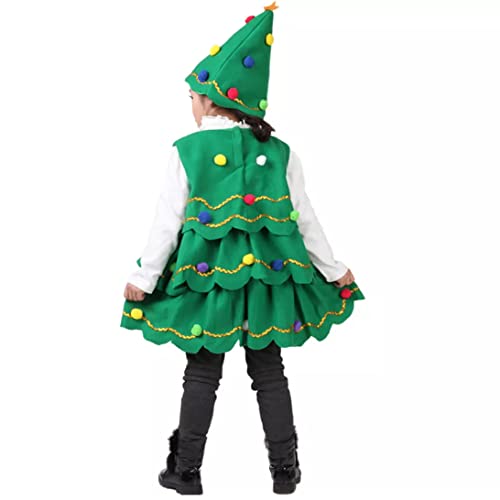 Grtheenumb Weihnachtsbaum -Outfits, Weihnachtsbaumkostüm Grün Weihnachtshut -Outfits Kostüm für 39, 37 Zoll hohe Kinderbühne für Feiertage von Grtheenumb